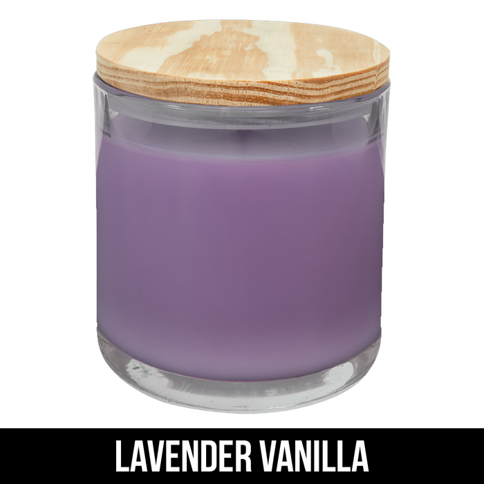14 oz. Candle in a Glass Holder with Wood Lid - LZR