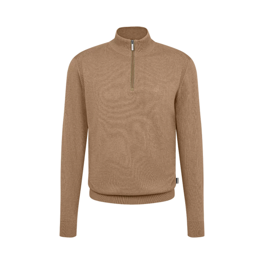 1/4 Soft Knit Sweater in Camel