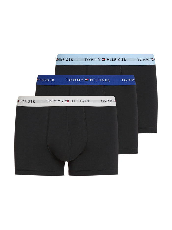 3-Pack Colour-Blocked Logo Trunks in Blue