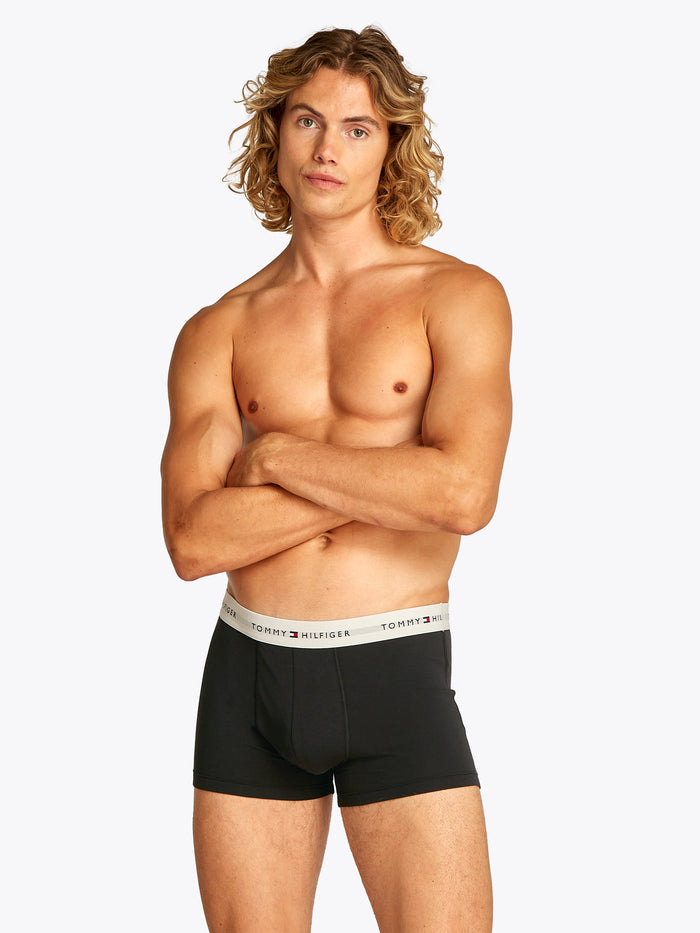 3-Pack Colour-Blocked Logo Trunks in Blue