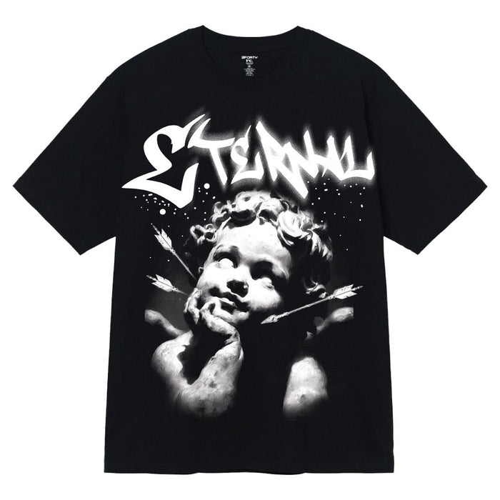 Black 3Forty Inc. 'Eternal' T-Shirt featuring a simple, stylish design, made of soft fabric for comfortable wear.