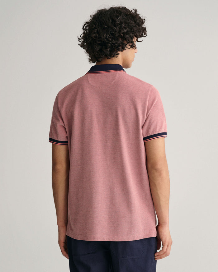 4-Color Oxford Piqué Polo Shirt in Pink