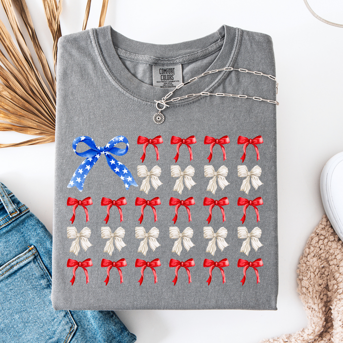 4th Of July Bows Graphic Tee D-1010