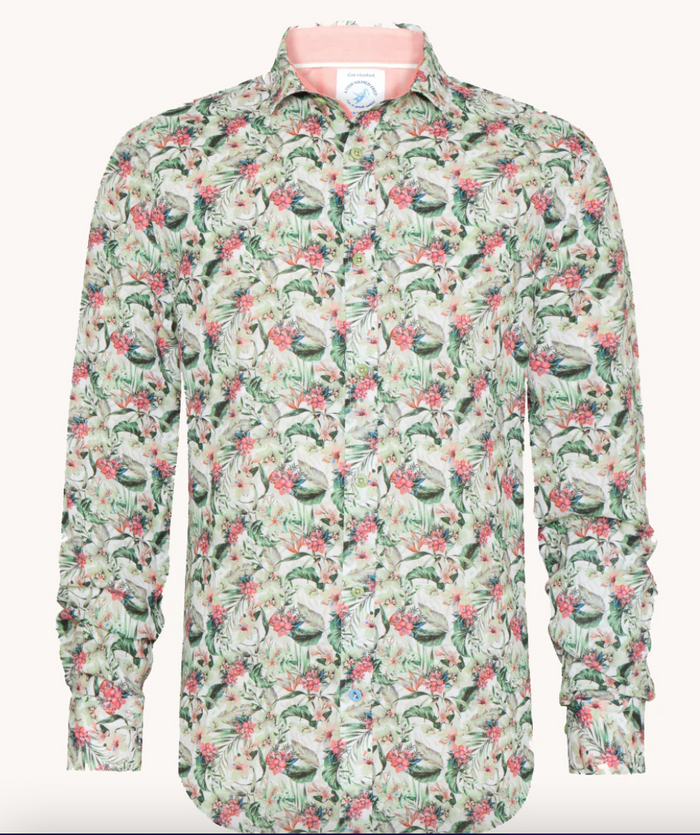 A Fish Named Fred Floral LS Shirt