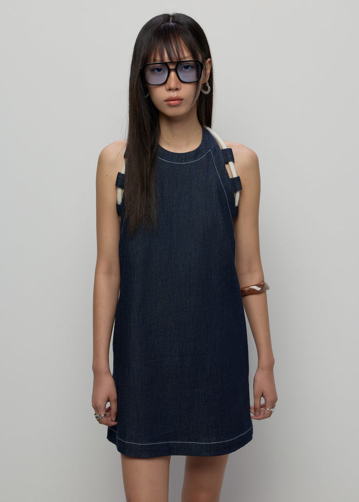 A-LINE DENIM MINI DRESS