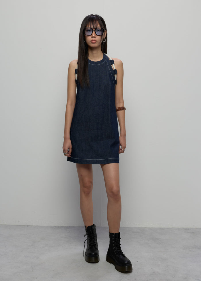 A-LINE DENIM MINI DRESS