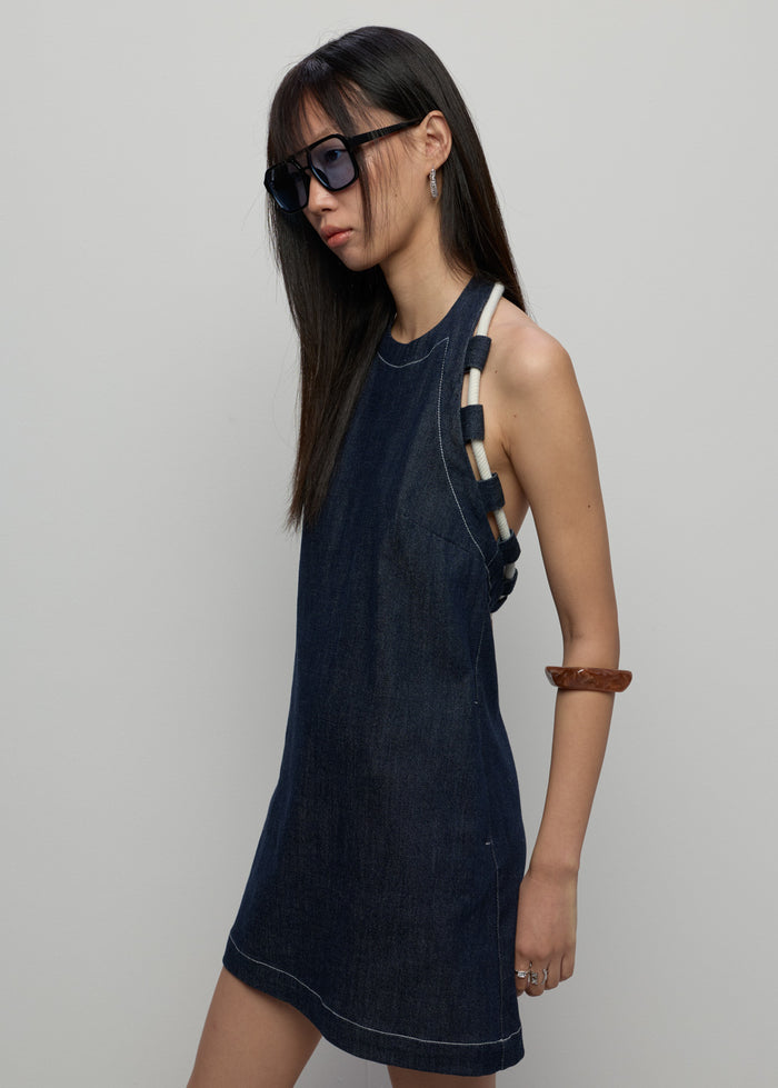 A-LINE DENIM MINI DRESS