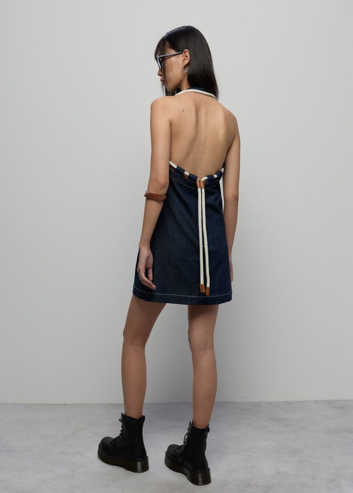A-LINE DENIM MINI DRESS