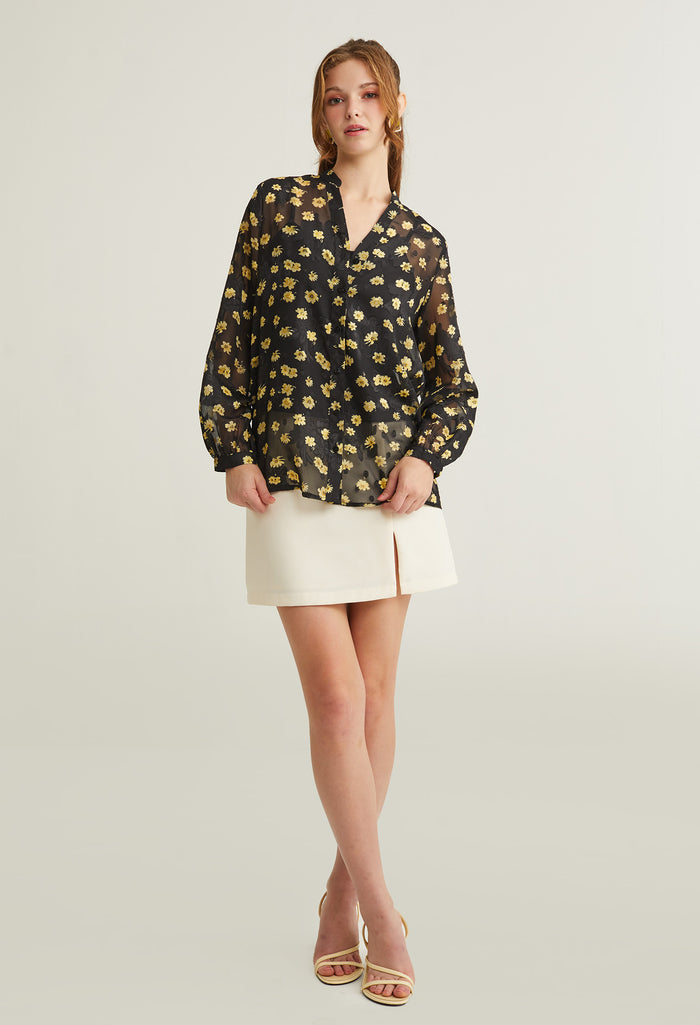 Abloom Floral Button Front Blouse