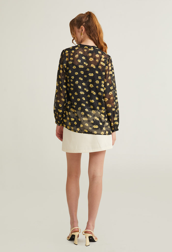 Abloom Floral Button Front Blouse