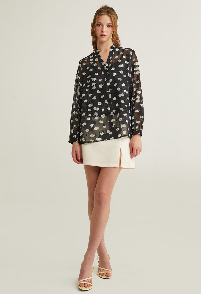Abloom Floral Button Front Blouse