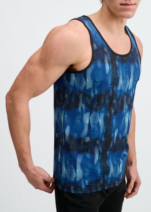 ABSTRACT PRINT STRETCH MESH PERFORMANCE TANK