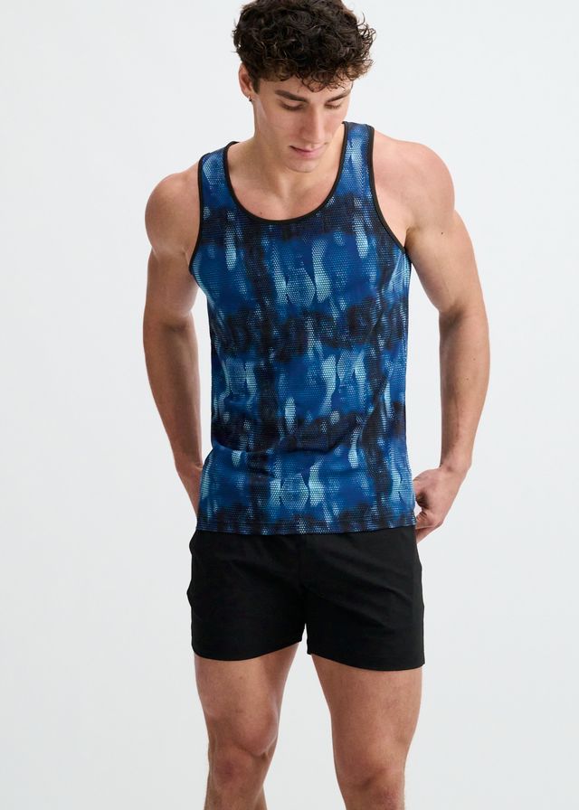 ABSTRACT PRINT STRETCH MESH PERFORMANCE TANK
