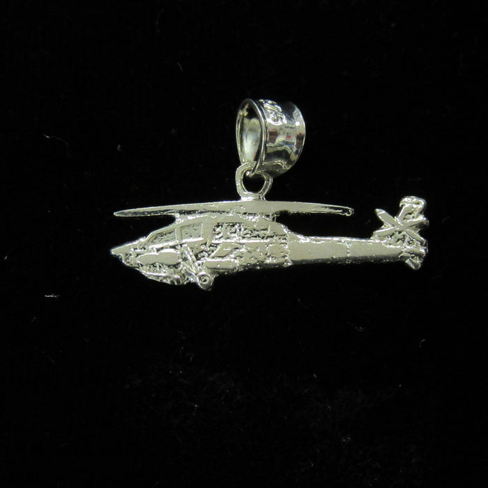 AH-64 Apache Helicopter 1" Sterling Silver Pendant