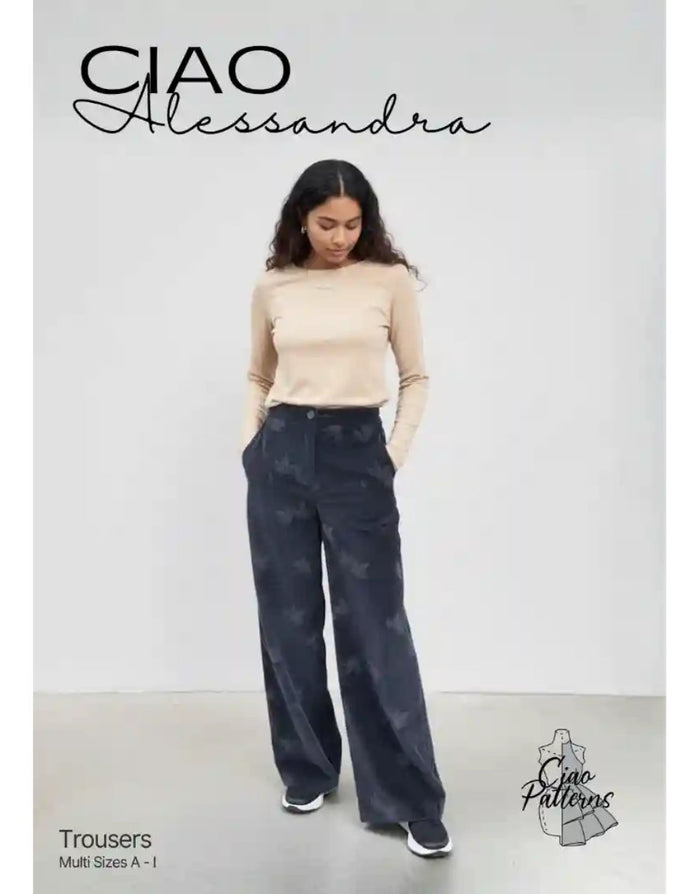 Alessandra Trousers Paper Sewing Pattern, Ciao Patterns