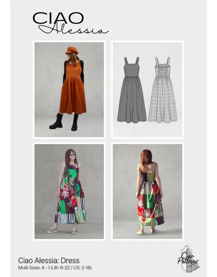 Alessia Dress Paper Sewing Pattern, Ciao Patterns