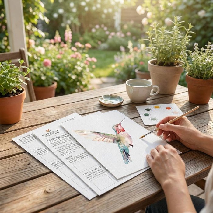 All-In-One Beginner Watercolor Paint Set - Hummingbird