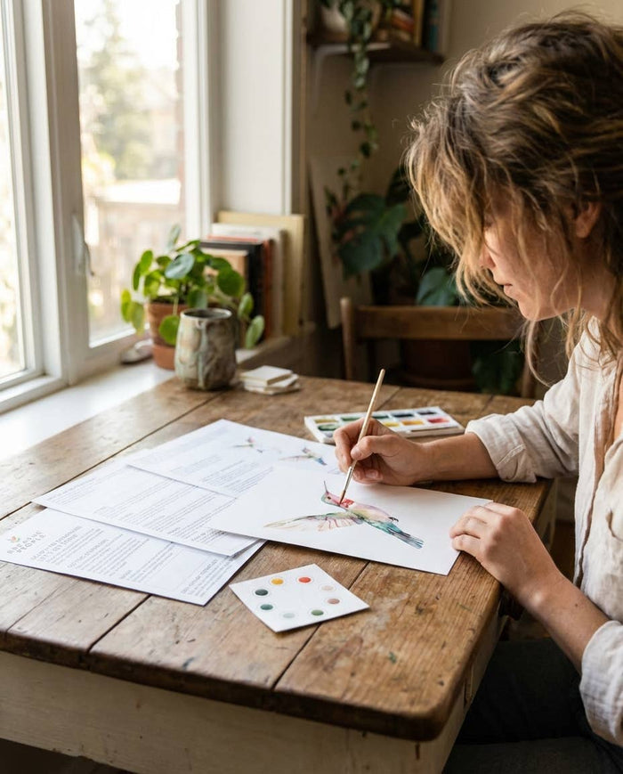 All-In-One Beginner Watercolor Paint Set - Hummingbird