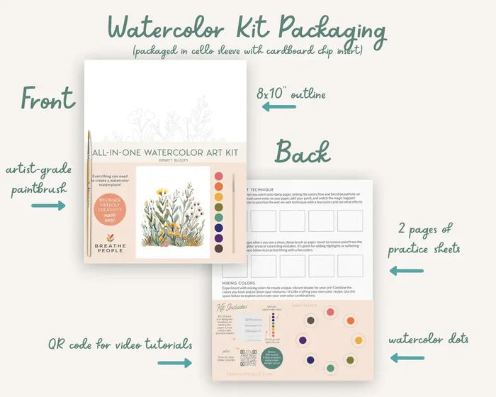 All-In-One Watercolor Paint Set - Ranunculus Blooms