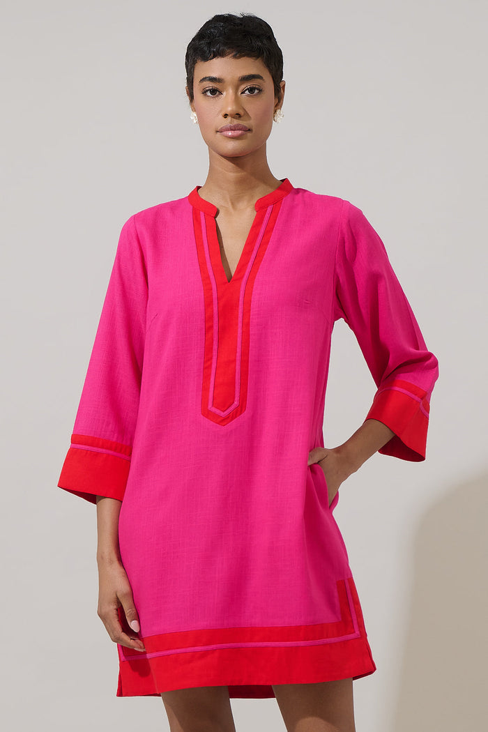 Allie Shift Linen Mini Dress