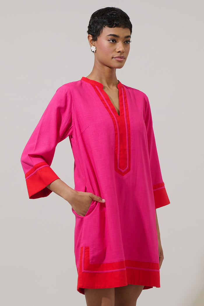 Allie Shift Linen Mini Dress