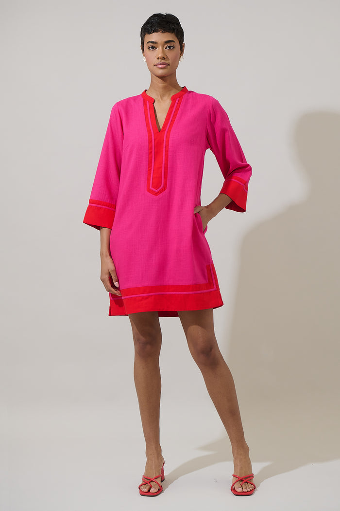 Allie Shift Linen Mini Dress