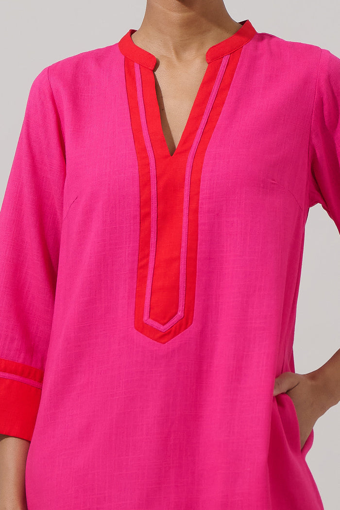 Allie Shift Linen Mini Dress