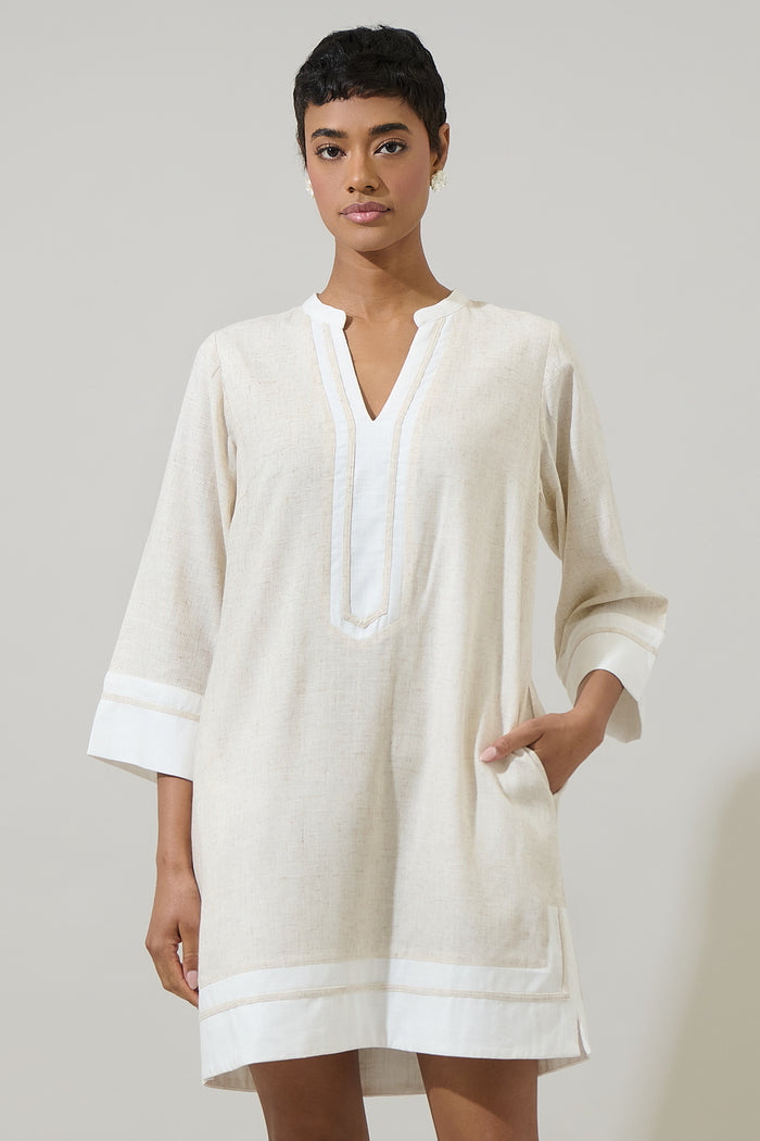 Allie Shift Linen Mini Dress