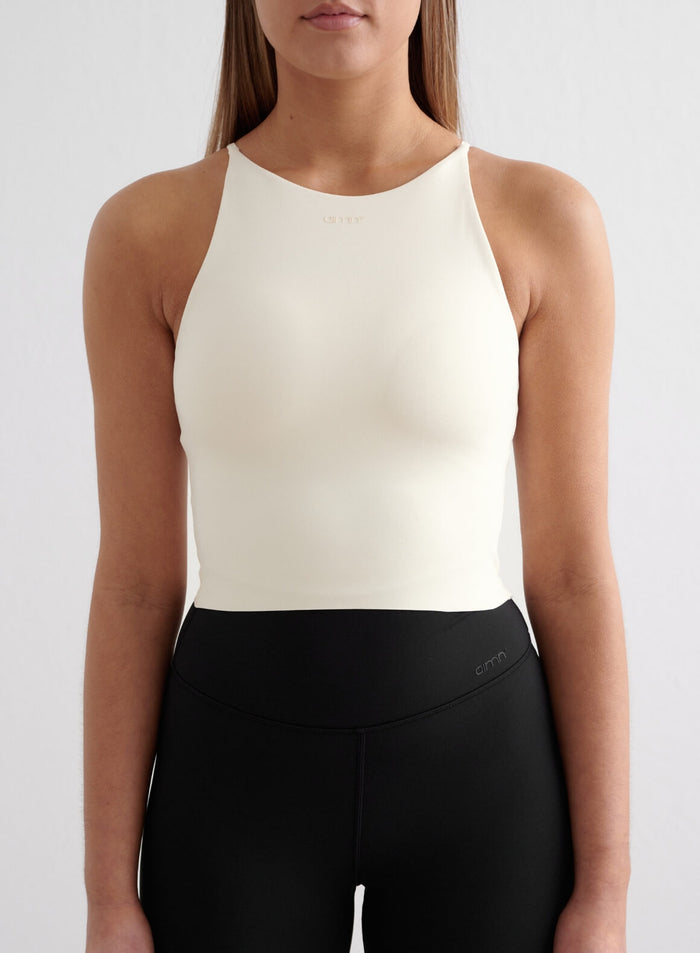 Almond White Sense Halter Bralette
