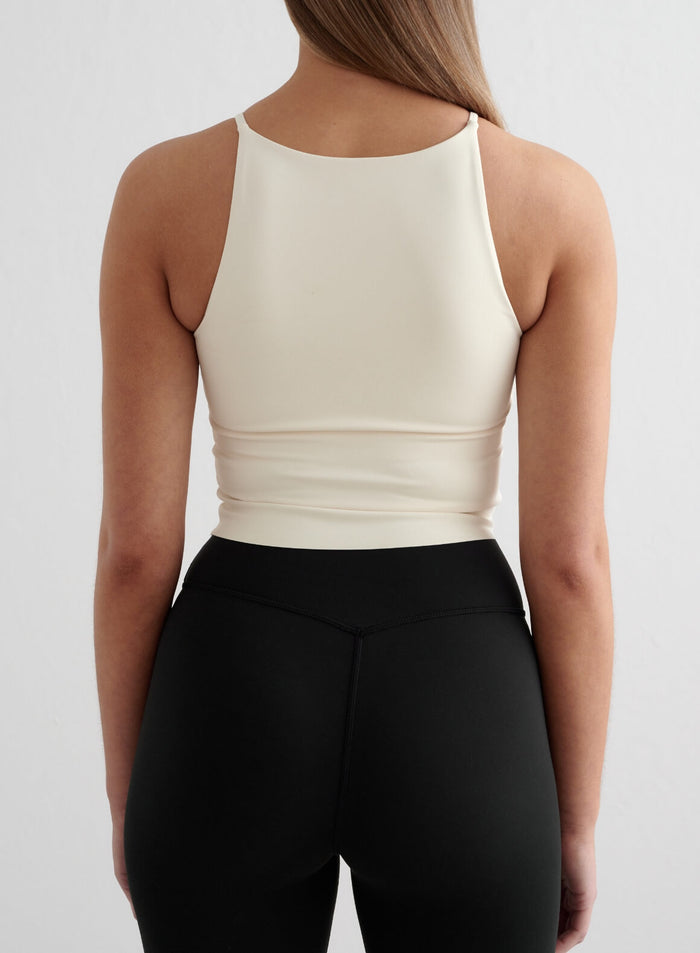 Almond White Sense Halter Bralette