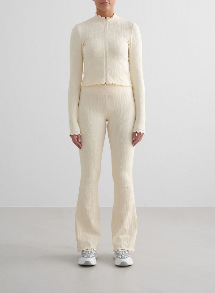 Almond White Tulip Zip Jacket