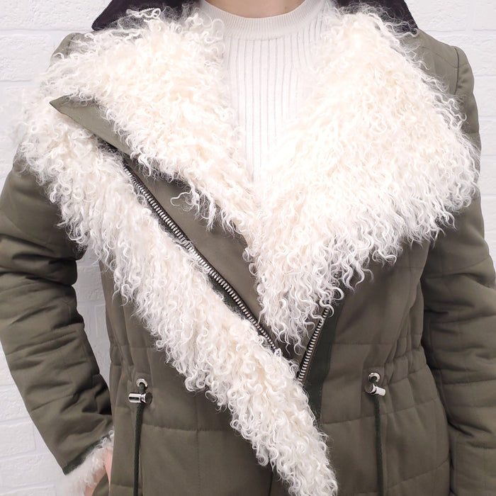 ALTUZARRA COAT WITH MONGOLIAN FUR - SIZE M
