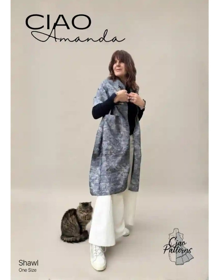 Amanda Shawl Paper Sewing Pattern, Ciao Patterns