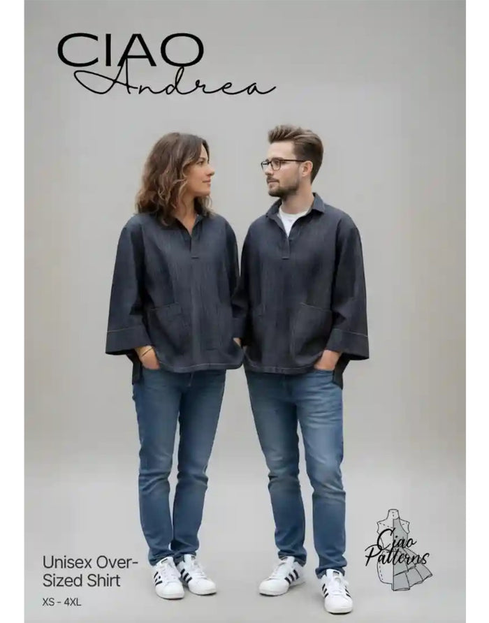 Andrea Over Sized Shirt Unisex Paper Sewing Pattern, Ciao Patterns