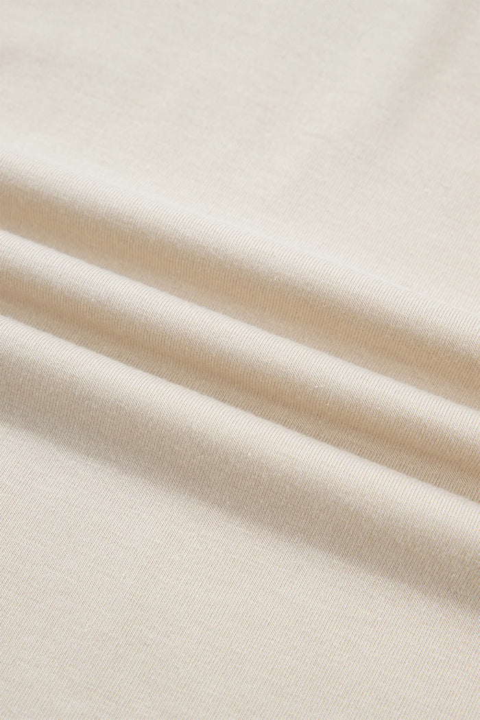 Apricot Lace Splicing V Neck Long Sleeve Top – Beige