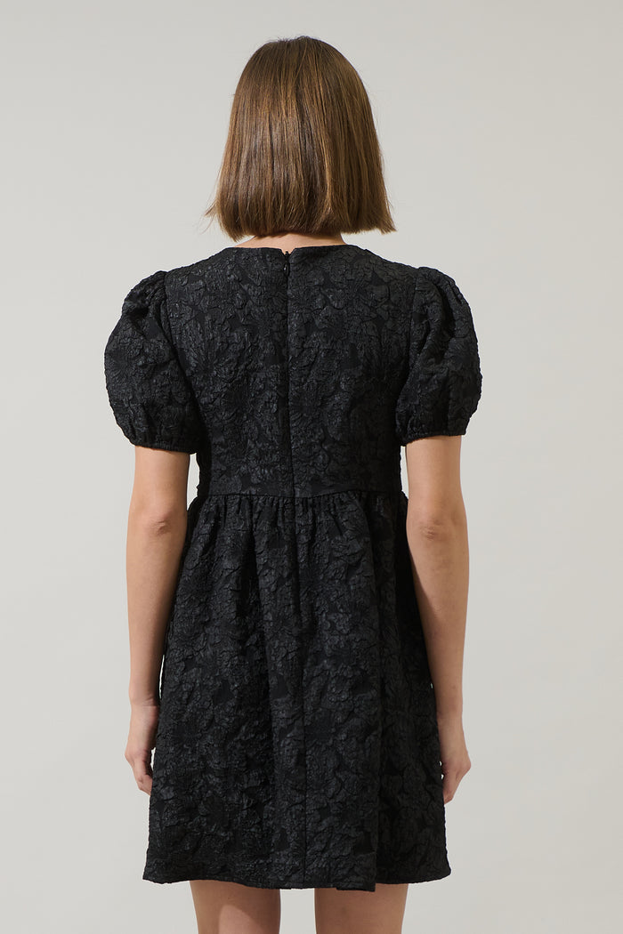 Arian Jacquard Glow Bow Mini Dress