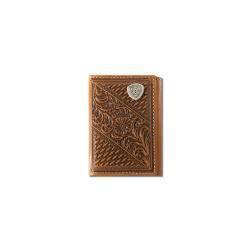 Ariat Basket Weave Floral Trifold Wallet