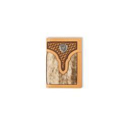 Ariat Claf Hair Basket Weave Trifold Wallet