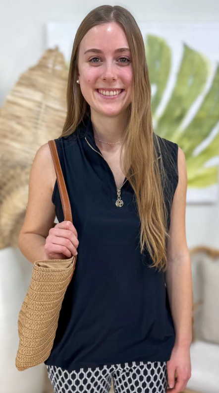 Aryeh Sleeveless Front Zip Top