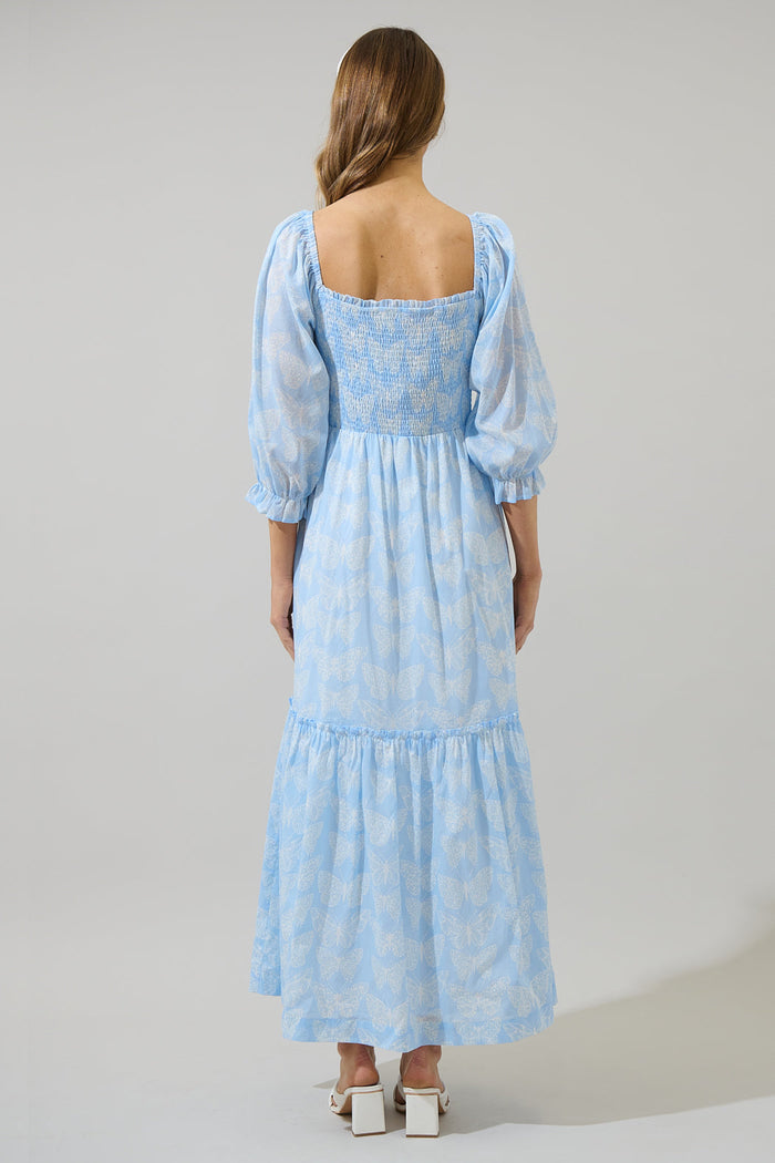 Aubry Butterfly Essy Smocked Maxi Dress