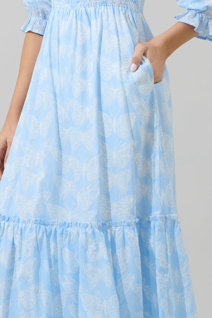Aubry Butterfly Essy Smocked Maxi Dress