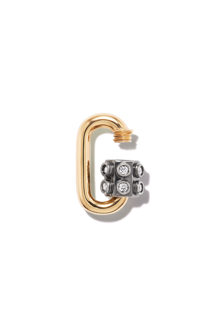 Baby Consuelo Lock - 14k Yellow Gold & White Diamonds Blackened Closure