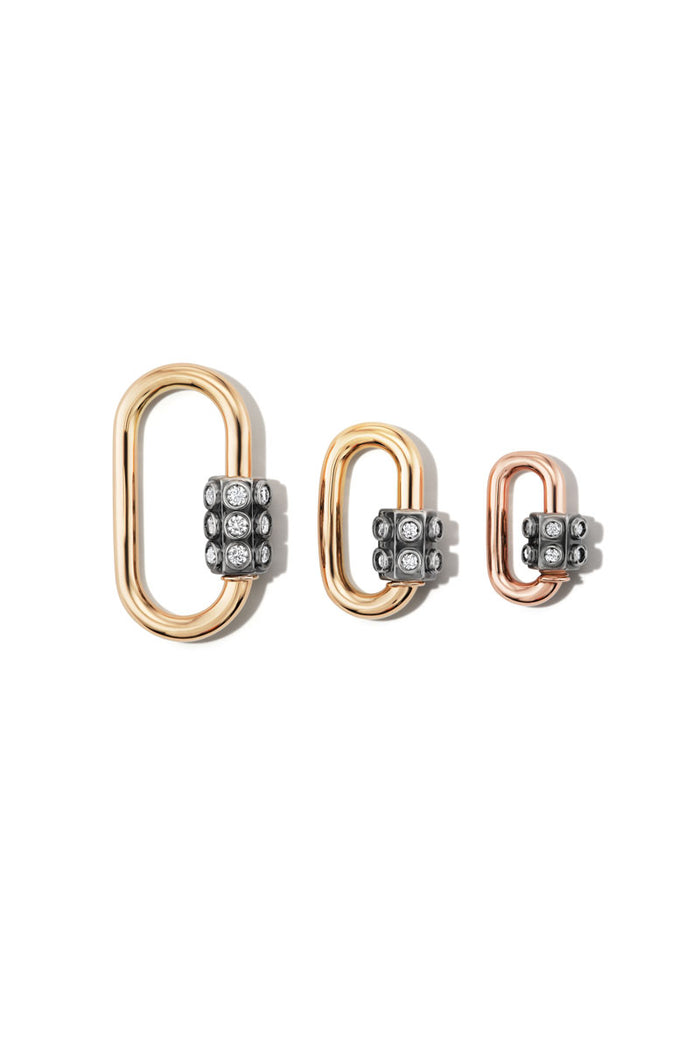 Baby Consuelo Lock - 14k Yellow Gold & White Diamonds Blackened Closure