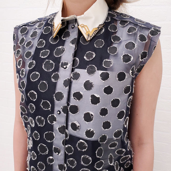 BALENCIAGA NICHOLAS GHESQUIERE 2011 RUNWAY BLOUSE - SIZE 38