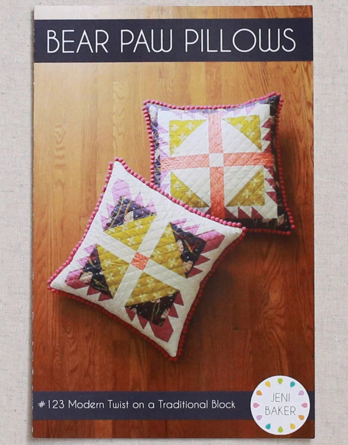 Bear Paw Pillow Cushions Paper Sewing Pattern, Jeni Baker