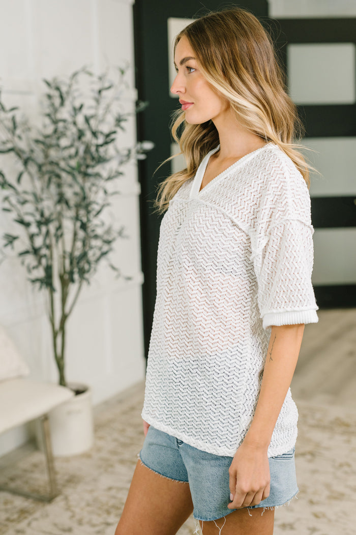 Beginning to Care Textured Oversized Top