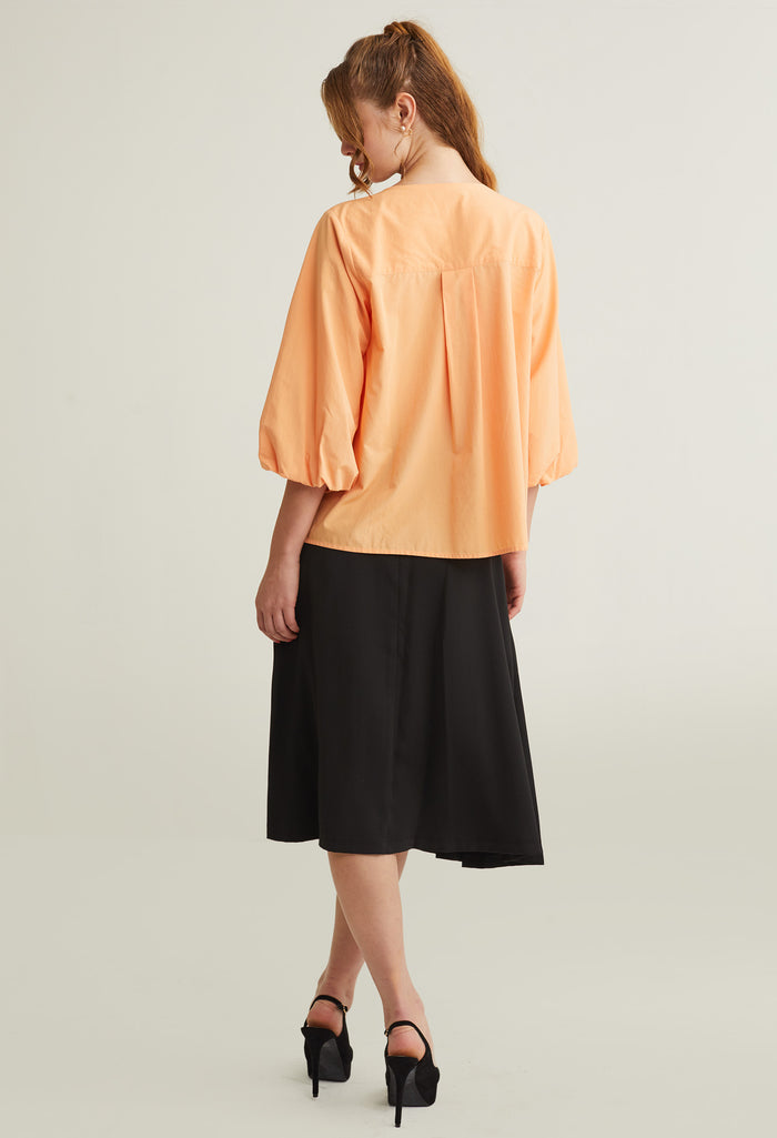 Bell Cuff Button Down 
À La Mode Top