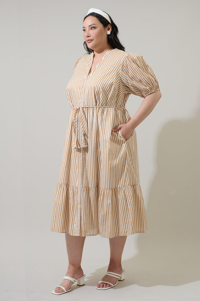 Beth Button Down Midi Dress Dream State Curve