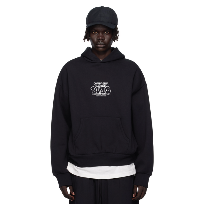 Birds 'Kiss Of Death' Onyx oversized hoodie featuring a bold graphic design, soft fabric, and comfortable fit.