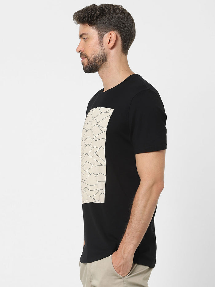 Black Graphic Print Organic Cotton T-Shirt